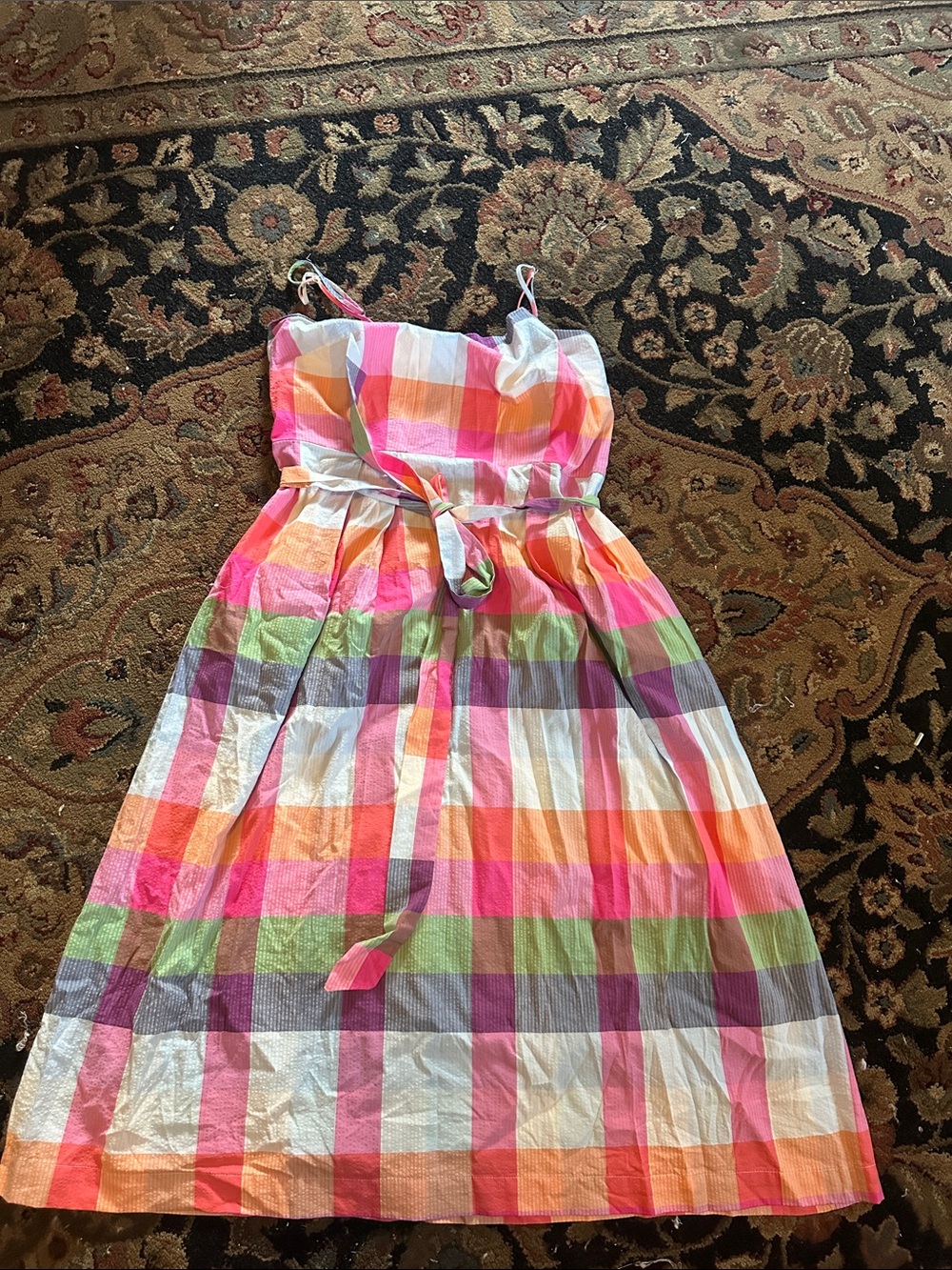 Kate spade for target Multicolor Plaid Midi Sundress with Tie Belt - Picture 3 of 9